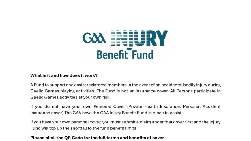 GAA Injury Fund – Important Update